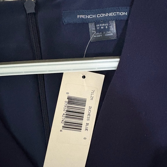 French Connection Blue Sheath Mini Dress V-Neck Sleeveless - Picture 2 of 3